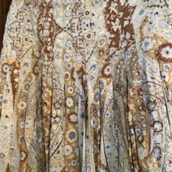 Elie Tahari cotton print skirt with tule fringe. - Picture 2 of 5